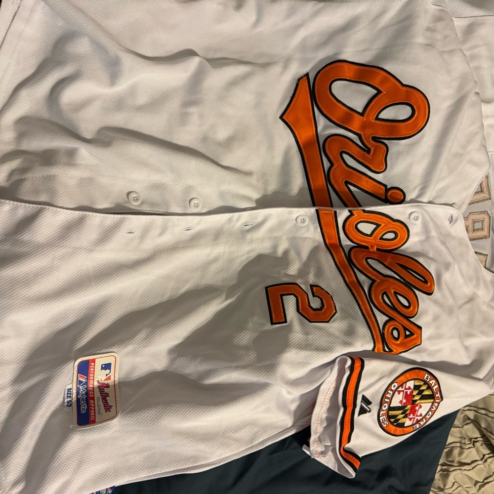 Majestic White Jersey Label -Baltimore Orioles